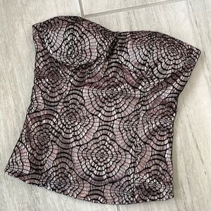 Vintage strapless lace corset top